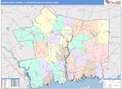 Norwich-New London Metro Area Wall Map