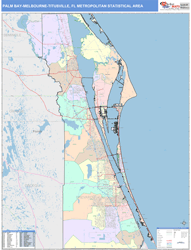 Palm Bay-Melbourne-Titusville Metro Area Wall Map