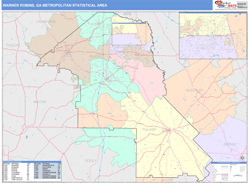 Warner Robins Metro Area Wall Map