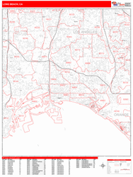 Long Beach Zip Code Wall Map