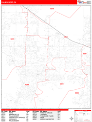 Palm Desert Zip Code Wall Map