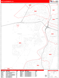 West Sacramento Zip Code Wall Map