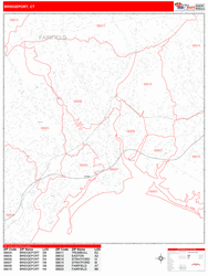 Bridgeport Zip Code Wall Map