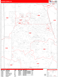 Warner Robins Zip Code Wall Map