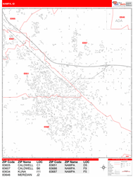 Nampa Zip Code Wall Map