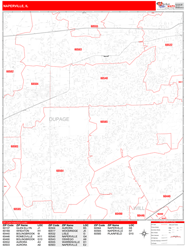 Naperville Zip Code Wall Map