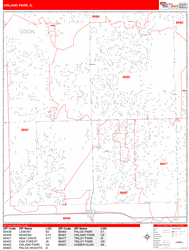 Orland Park Zip Code Wall Map