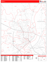 Peoria Zip Code Wall Map