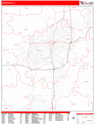 Springfield Zip Code Wall Map