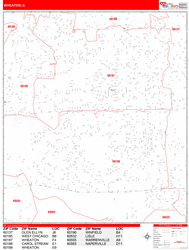 Wheaton Zip Code Wall Map