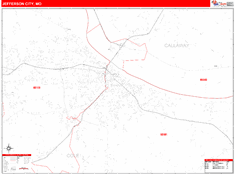 Jefferson City Zip Code Wall Map