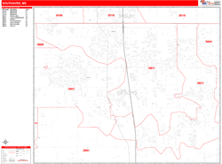 Southaven Zip Code Wall Map