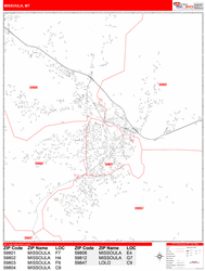 Missoula Zip Code Wall Map