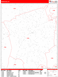 Hempstead Zip Code Wall Map