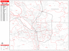 Syracuse Zip Code Wall Map