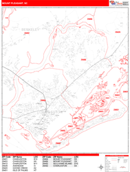 Mount Pleasant Zip Code Wall Map