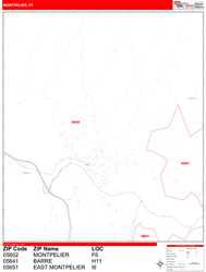 Montpelier Zip Code Wall Map