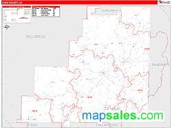 Clay County, AL Wall Map