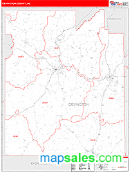 Covington County, AL Wall Map