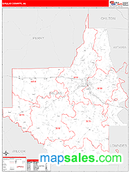 Dallas County, AL Zip Code Wall Map