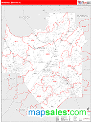 Marshall County, AL Zip Code Wall Map