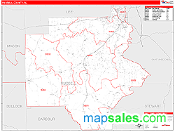 Russell County, AL Wall Map