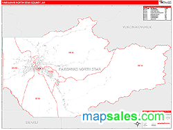 Fairbanks North Star County, AK Zip Code Wall Map