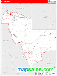 Gila County, AZ Wall Map