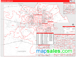 Maricopa County, AZ Zip Code Wall Map