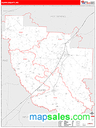 Clark County, AR Zip Code Wall Map