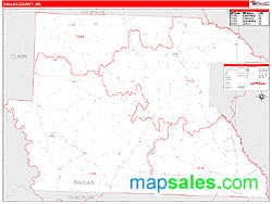 Dallas County, AR Zip Code Wall Map