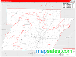 Greene County, AR Zip Code Wall Map