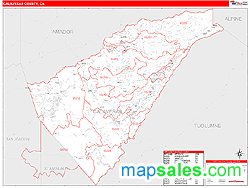 Calaveras County, CA Zip Code Wall Map