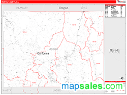 Modoc County, CA Zip Code Wall Map