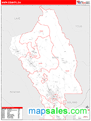 Napa County, CA Zip Code Wall Map