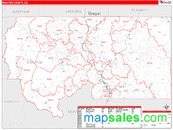 Siskiyou County, CA Zip Code Wall Map