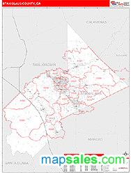 Stanislaus County, CA Zip Code Wall Map