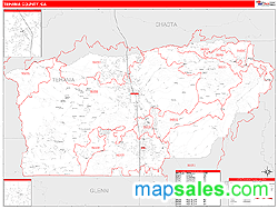 Tehama County, CA Wall Map