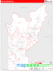 Trinity County, CA Zip Code Wall Map