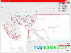 Charlotte County, FL Zip Code Wall Map