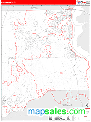 Clay County, FL Zip Code Wall Map