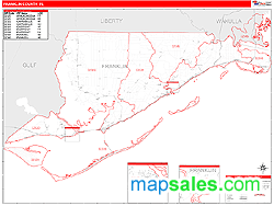 Franklin County, FL Zip Code Wall Map