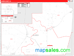 Glades County, FL Zip Code Wall Map