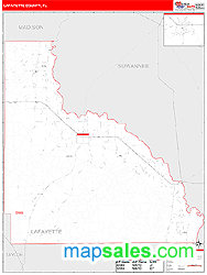 Lafayette County, FL Zip Code Wall Map