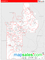 Lake County, FL Zip Code Wall Map