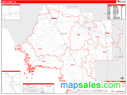 Levy County, FL Wall Map