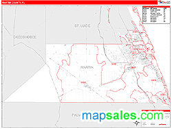 Martin County, FL Wall Map