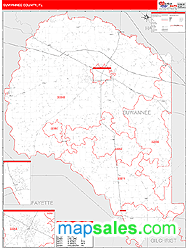 Suwannee County, FL Zip Code Wall Map