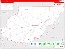 Union County, FL Zip Code Wall Map