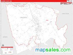 Baldwin County, GA Zip Code Wall Map